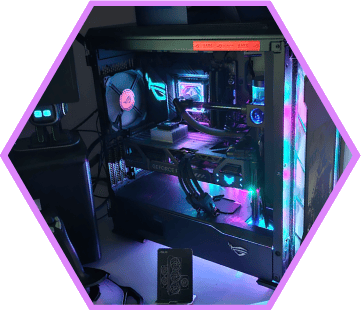 Gaming PC with RGB lighting and advanced cooling system for optimal performance.